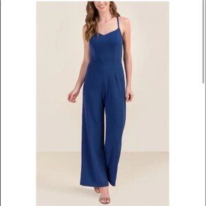 NWT Blue Women’s Jumpsuit Lace Back